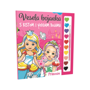 Vesela bojanka - PRINCEZE s kistom i vodenim bojama