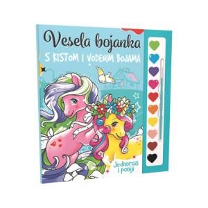 Vesela bojanka - JEDNOROZI I PONIJI s kistom i vodenim bojama