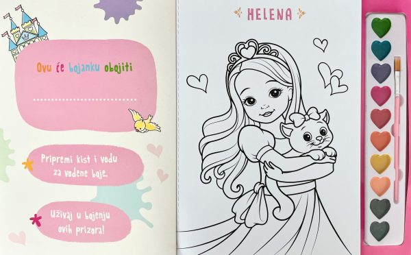 Vesela bojanka - PRINCEZE s kistom i vodenim bojama - Slika 2