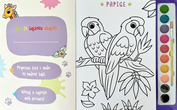 Vesela bojanka - ŽIVOTINJE s kistom i vodenim bojama - Slika 2